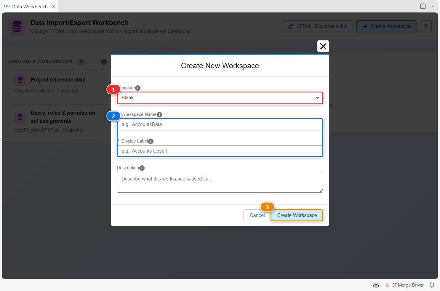 Create a data workspace