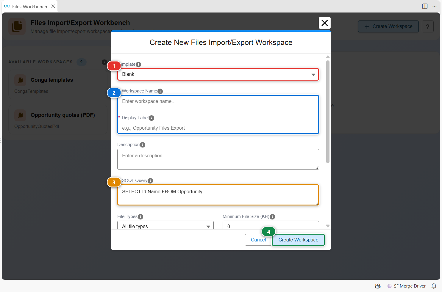 Create a files workspace