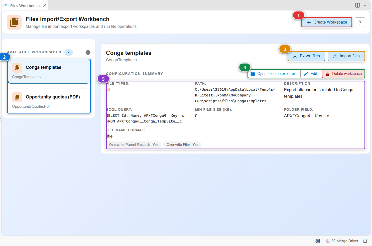 Files Workbench, annotated