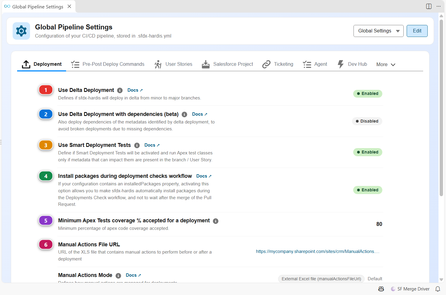 Pipeline Settings, Deployment