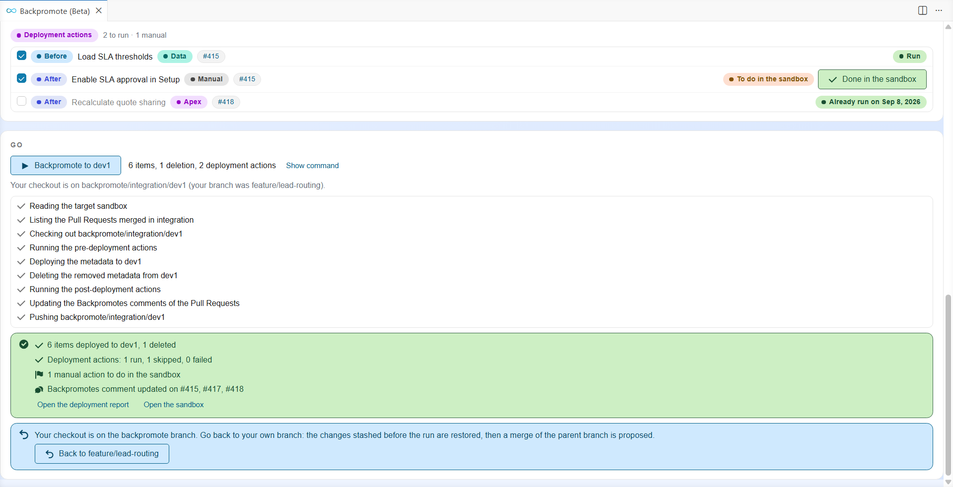 Result of a backpromote