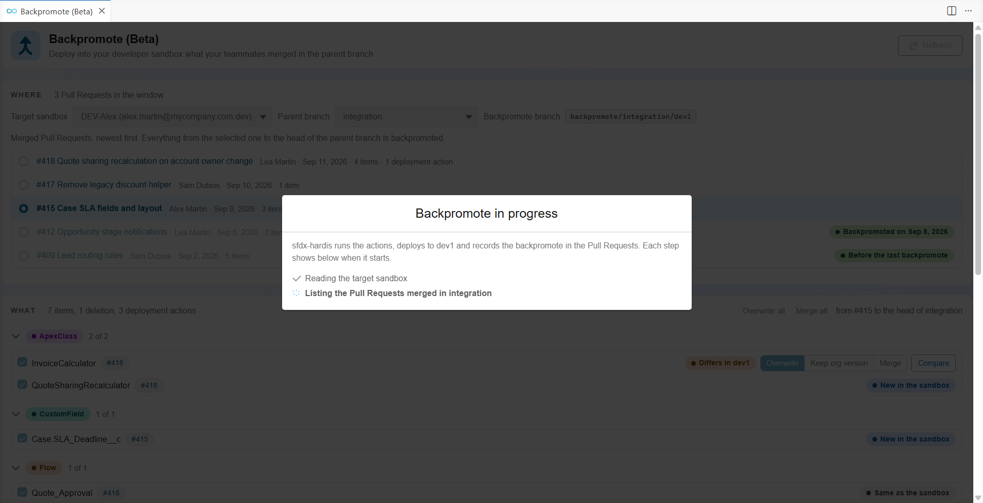 Backpromote in progress